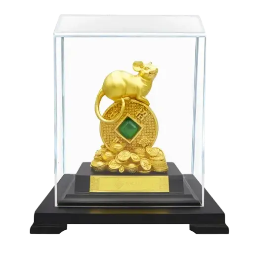 [AO9992.Q266.00027] Tượng mạ vàng 24K Kim Tí Chiêu Tài