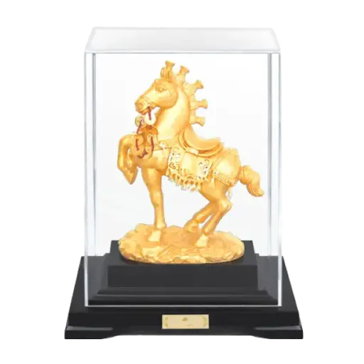 [AO9992.Q266.00026] Tượng mạ Vàng 24k Mã Đáo Thành Công