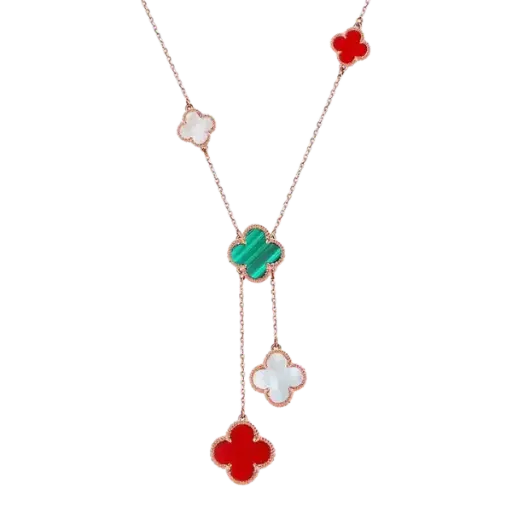 [AG7502.D168.606] Dây chuyền vàng 18K Golden Leaf 5 hoa nhỏ – Nhiều màu