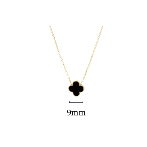 [AG7502.D168.503A] Dây chuyền vàng 18K Golden Leaf 9mm (Bản thường) – Màu đen