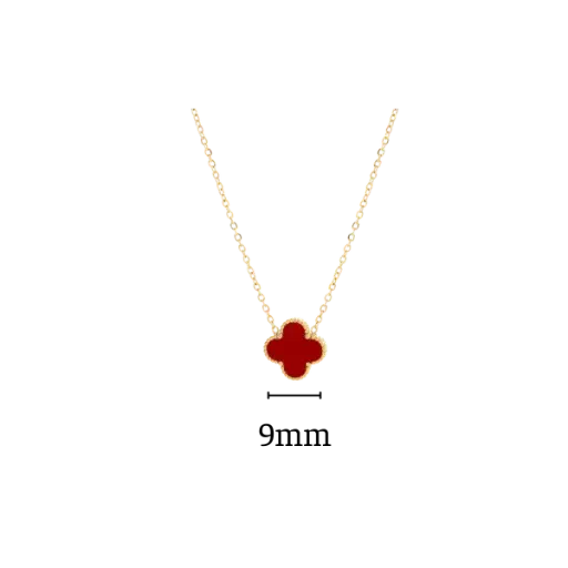 [AG7502.D168.503HD] Dây chuyền vàng 18K Golden Leaf 9mm (Bản dày) – Màu đỏ