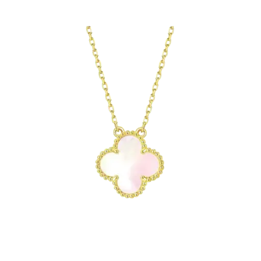 [AG7502.D168.501H_WHI] Dây chuyền vàng 18K Golden Leaf 15mm – Bản dày – Màu trắng