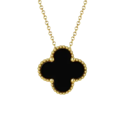 [AG7502.D168.501_BLU] Dây chuyền vàng 18K Golden Leaf 15mm – Màu đen