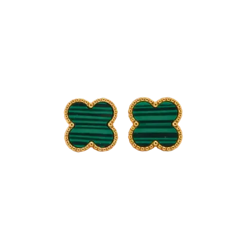 [AG7502.B168.502A2] Bông tai vàng 18K Golden Leaf 13mm – Màu Xanh Lá