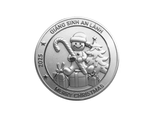 Xu bạc Noel Cậu Bé Bánh Gừng 1 Lượng .999 (bản không màu)