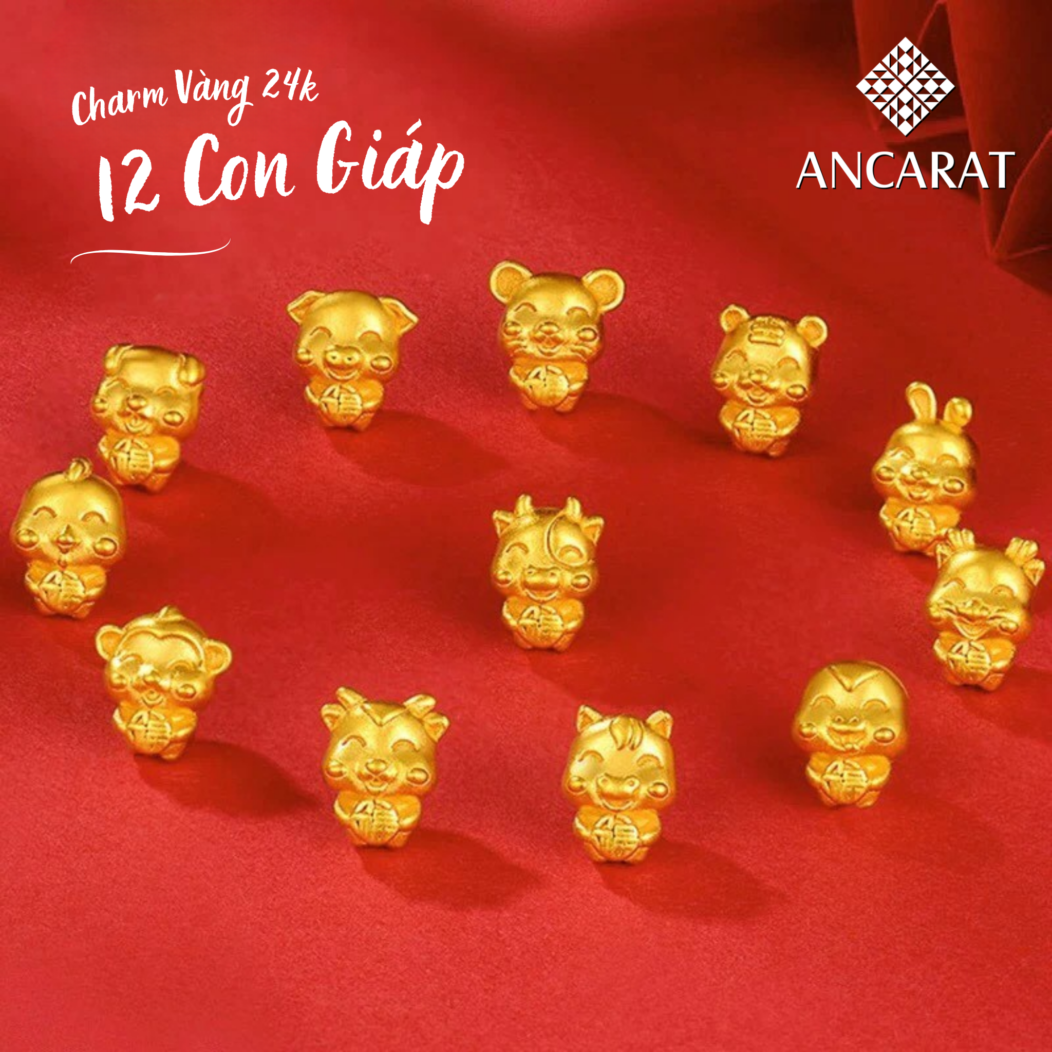 Charm con giáp vàng 24k tại Ancarat – Bí quyết thu hút tài lộc năm 2025